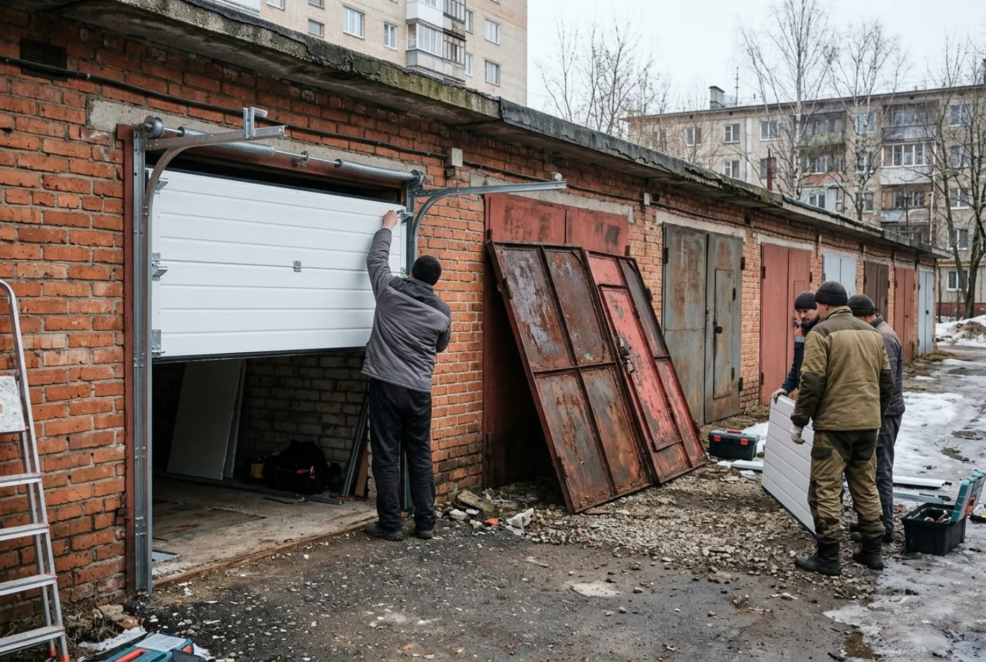 Замена гаражных ворот в Каспийске